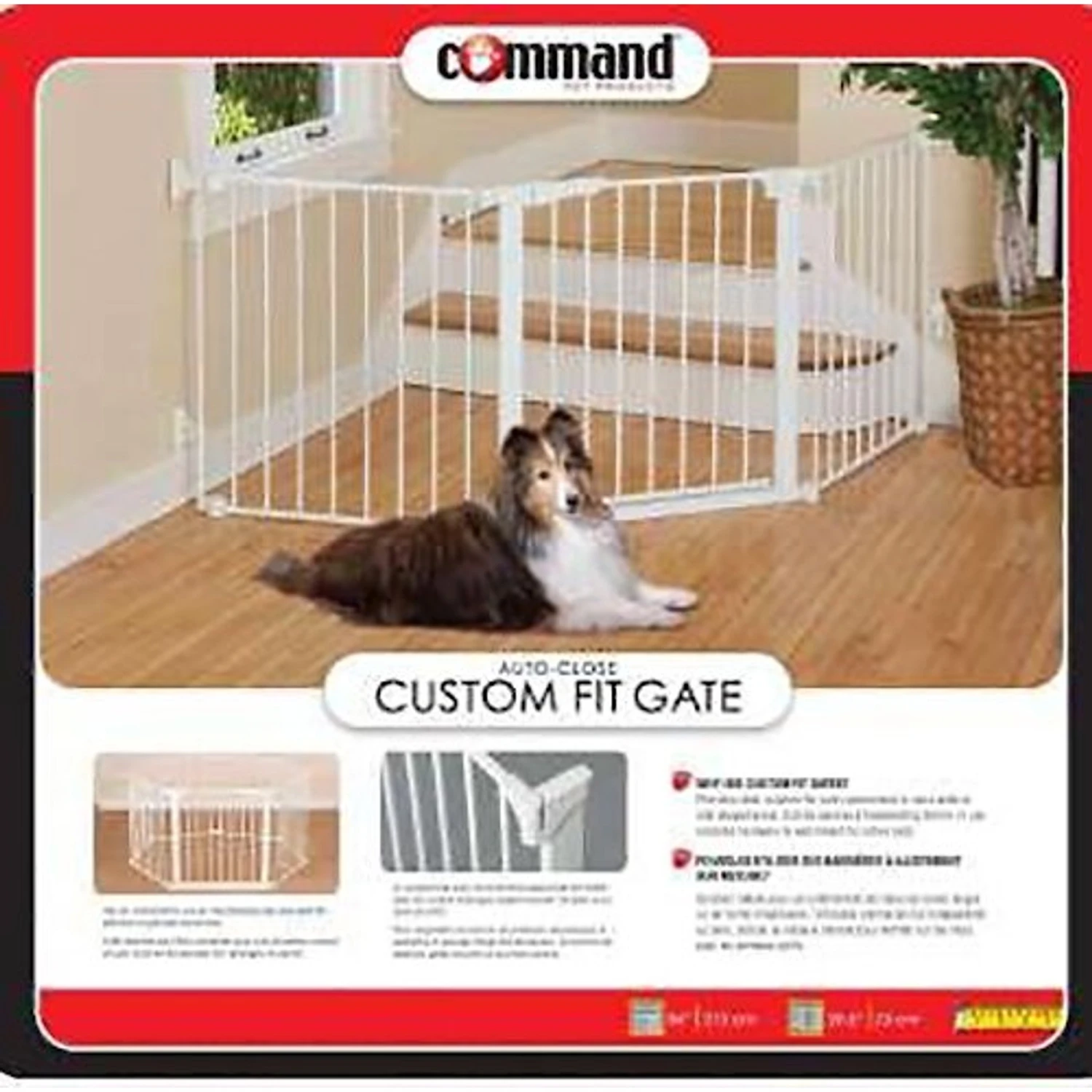 Command Pet Products Auto Closing Custom Fit Pet Gate, White - Image 5