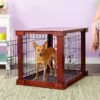 Merry Products Double Door Furniture Style Dog Crate, Mahogany