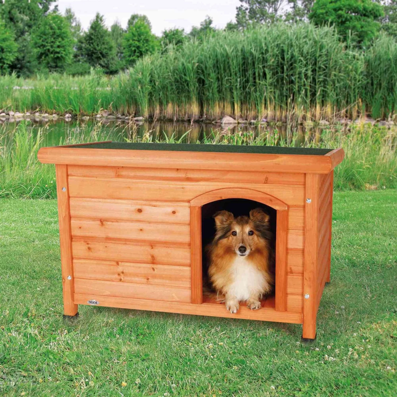 TRIXIE Natura Classic Dog House With Weatherproof Finish, Elevated Floor - Image 3