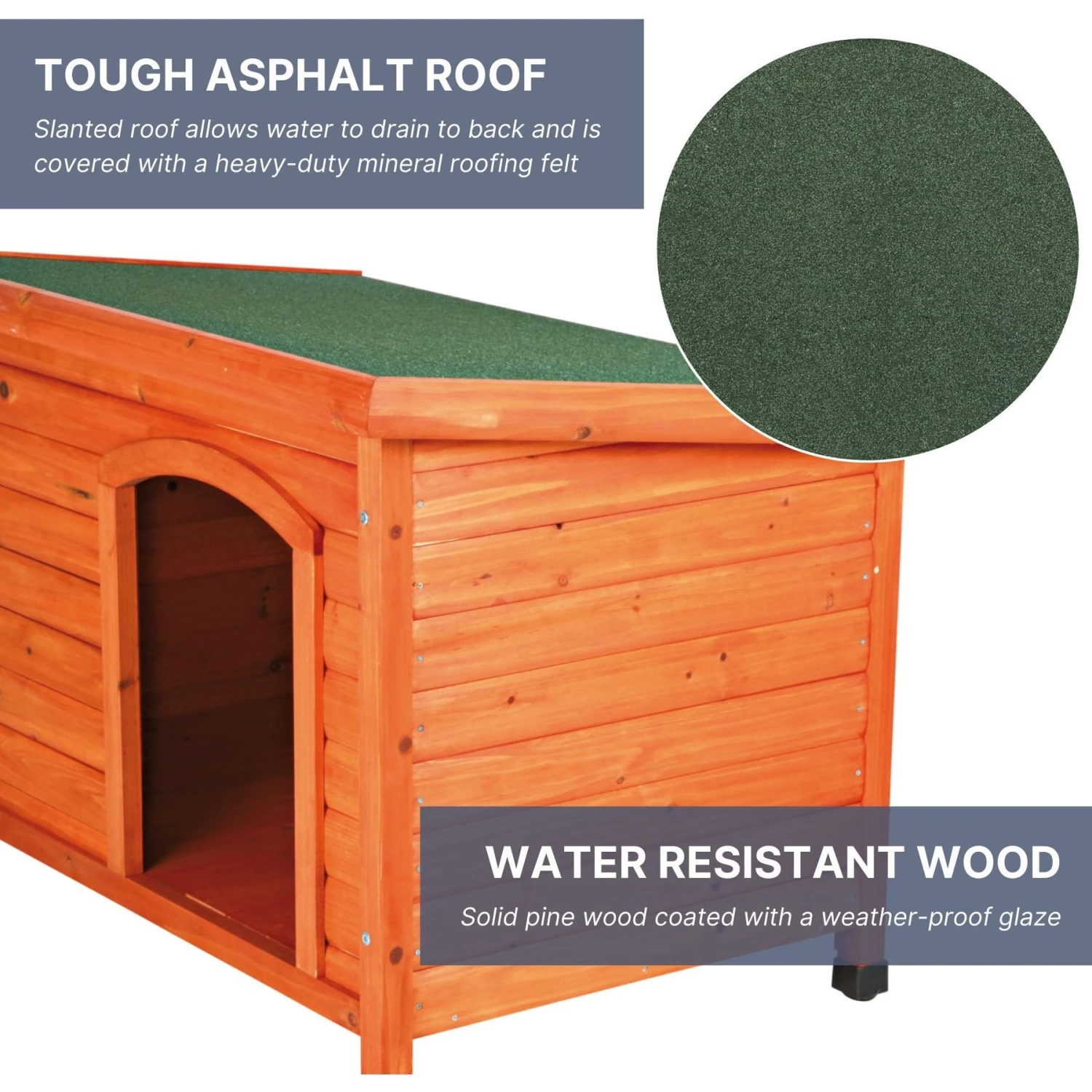 TRIXIE Natura Classic Dog House With Weatherproof Finish, Elevated Floor - Image 4