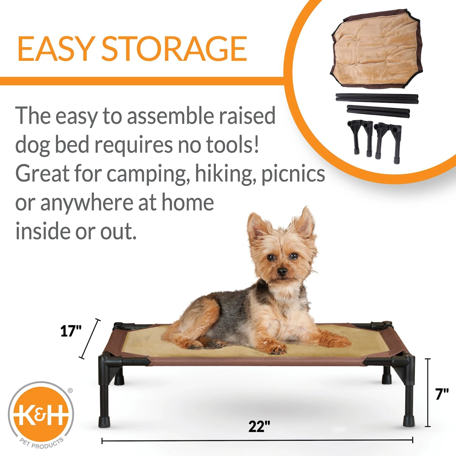 K&H Pet Products Comfy Pet Cot Elevated Pet Bed - Image 2
