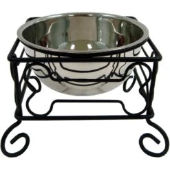 YML Wrought Iron Stand With Stainless Steel Dog Bowl