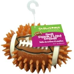 Gnawsome Squeak & Light LED Football Dog Toy, Color Varies