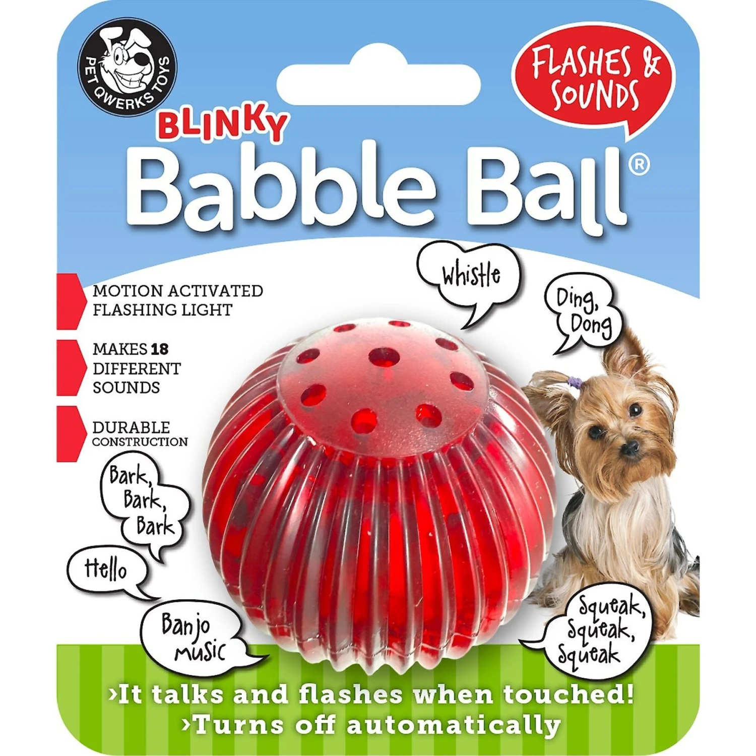 Pet Qwerks Blinky Babble Ball Dog Toy - Image 5