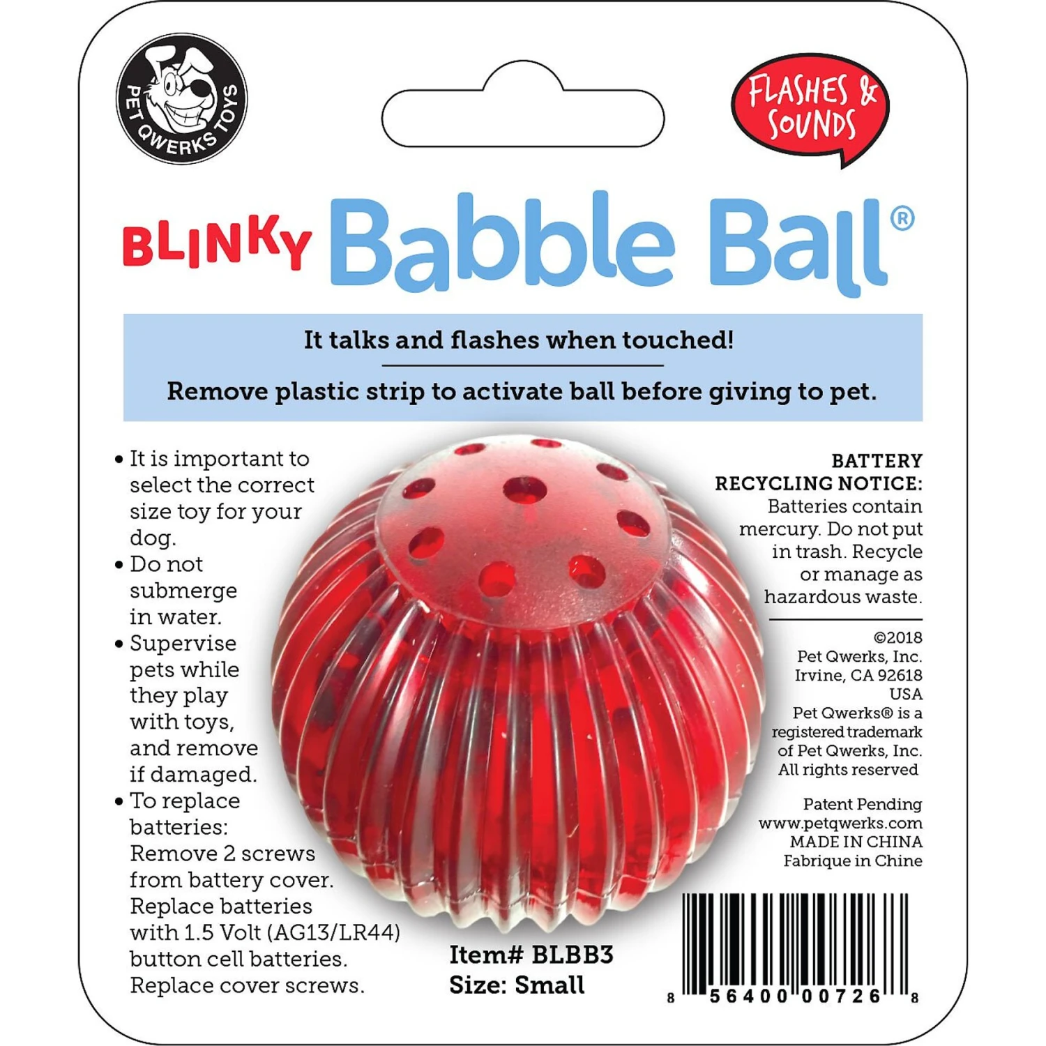 Pet Qwerks Blinky Babble Ball Dog Toy - Image 6