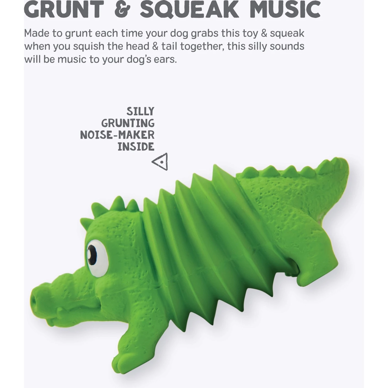 Outward Hound Accordionz Gator Stuffing-Free Squeaky Dog Toy - Image 3