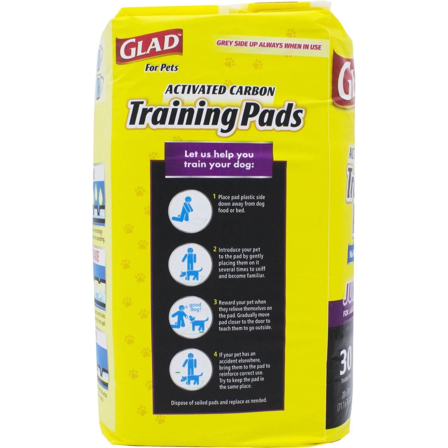 Glad For Pets Activated Carbon Jumbo Dog Training Pads, 28 X 30-in, 30 Count, Unscented - Image 2