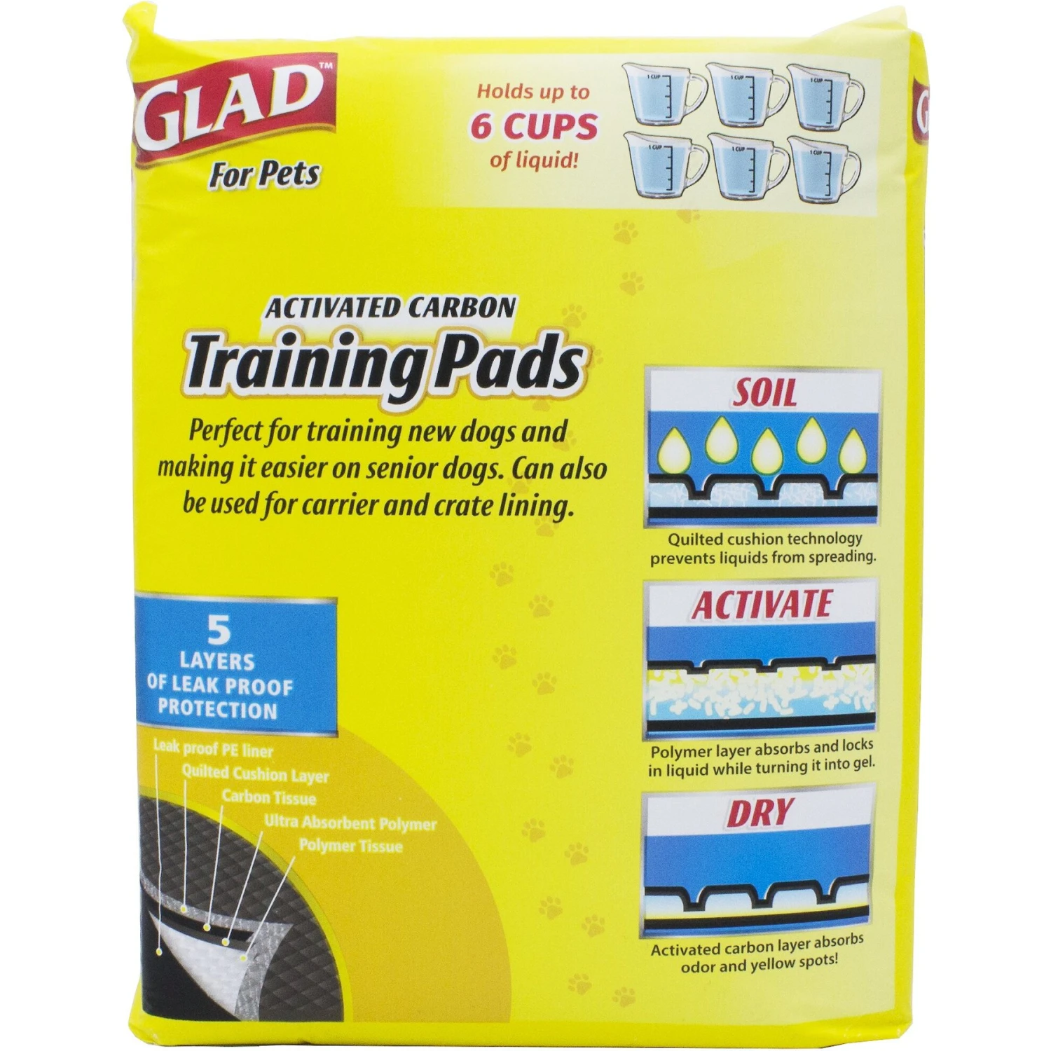 Glad For Pets Activated Carbon Jumbo Dog Training Pads, 28 X 30-in, 30 Count, Unscented - Image 4