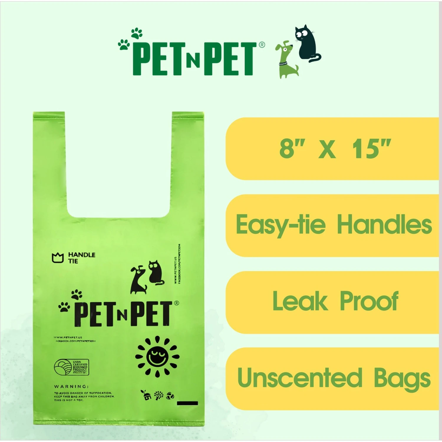 PET N PET Tie Handle Dog Poop Bags - Image 2