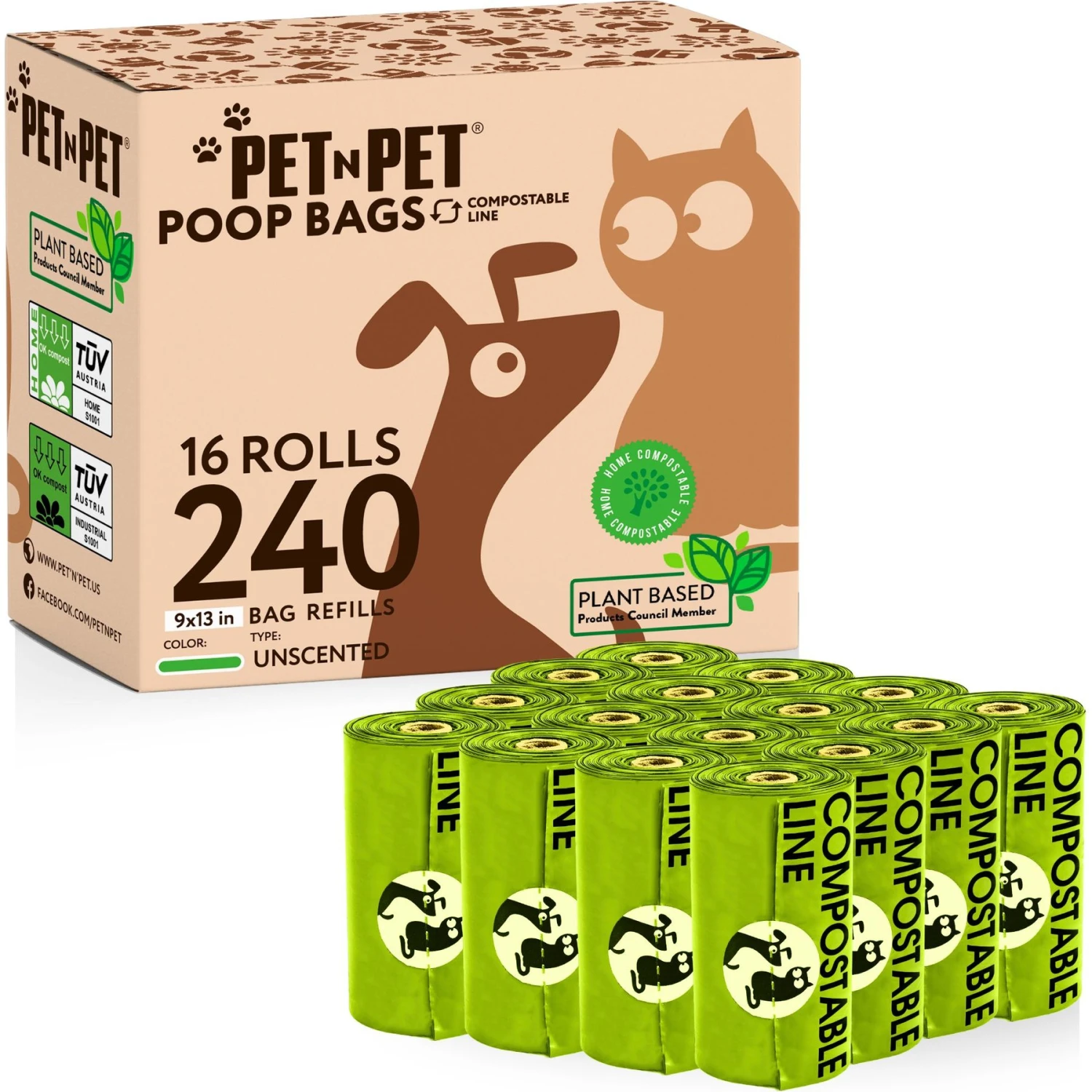 PET N PET Compostable Poop Bags