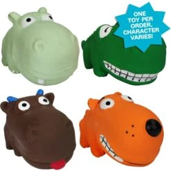 Multipet Mini Latex Animals Squeaky Plush Dog Toy, Character Varies, 1 Count