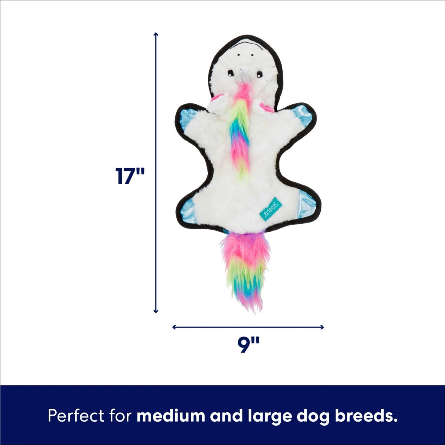 Frisco Unicorn Stuffing-Free Flat Plush Squeaky Dog Toy - Image 2