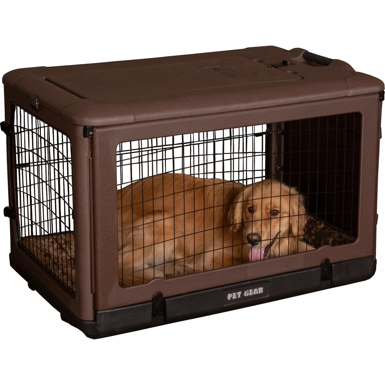 Pet Gear The Other Door 4-Door Collapsible Wire Dog Crate & Pad, Chocolate