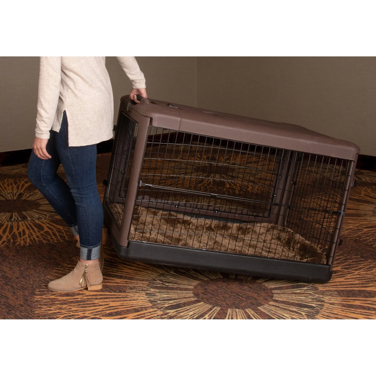 Pet Gear The Other Door 4-Door Collapsible Wire Dog Crate & Pad, Chocolate - Image 5