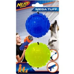 Nerf Dog Mega Tuff ULTRA Translucent TPR Sonic Ball Dog Toy, 2.5-in, 2 Count