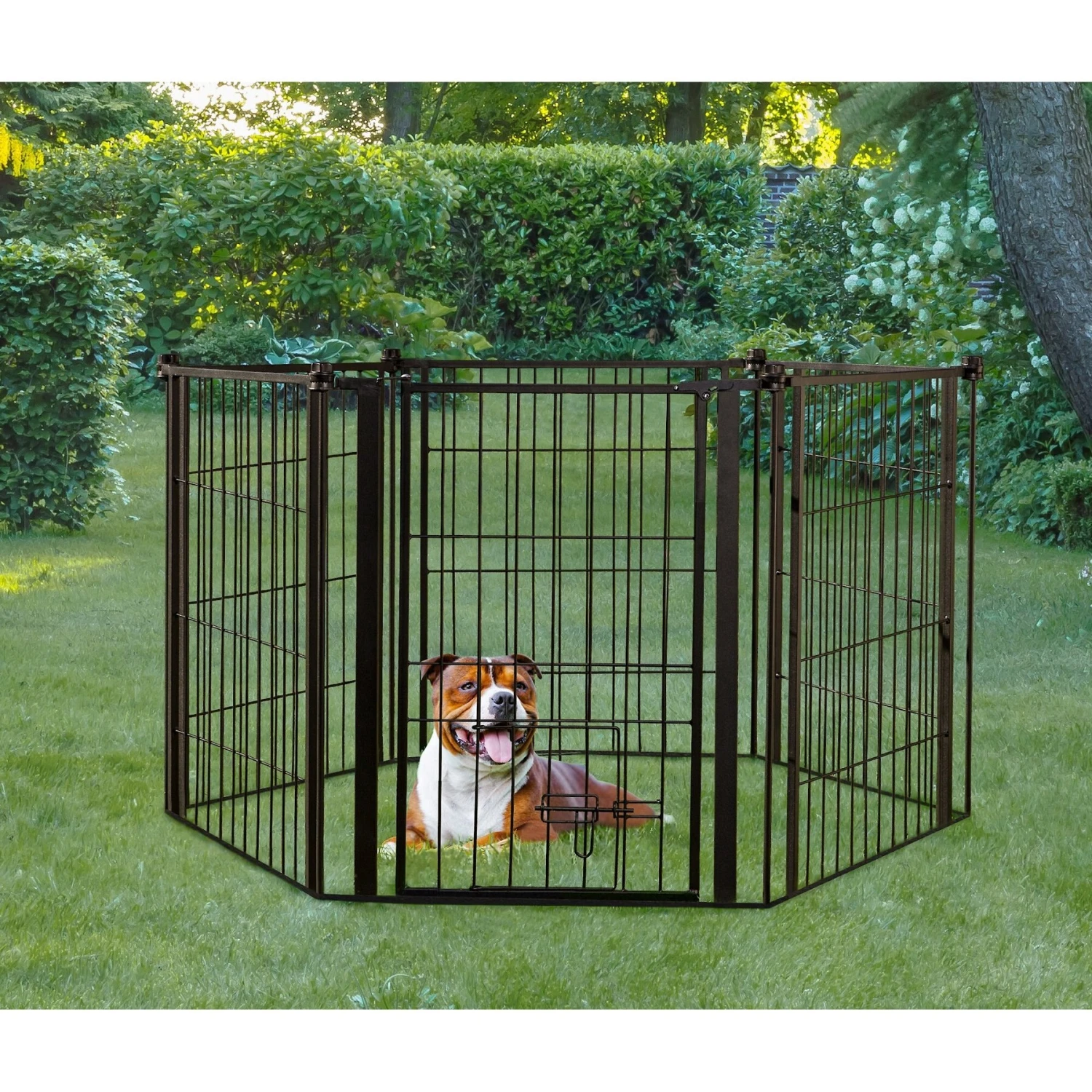 Carlson Pet Products Weatherproof Outdoor Super Wide Dog Gate, Black - Image 2