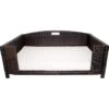 Iconic Pet Rattan Rectangular Sofa Cat & Dog Bed With Removable Cover, Espresso