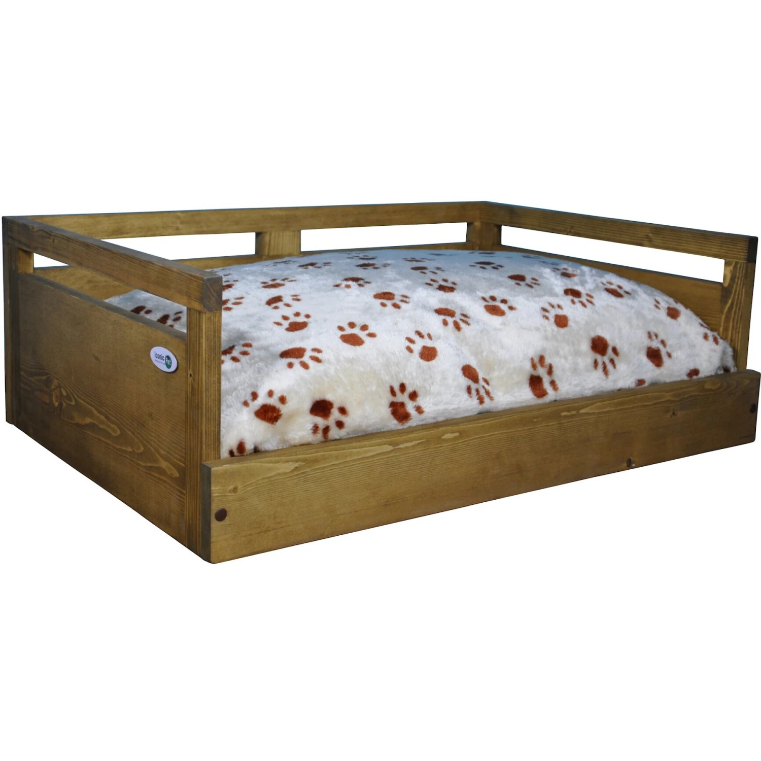 Iconic Pet Sassy Paws Wooden Sofa Cat & Dog Bed With Removable Cover - Image 2