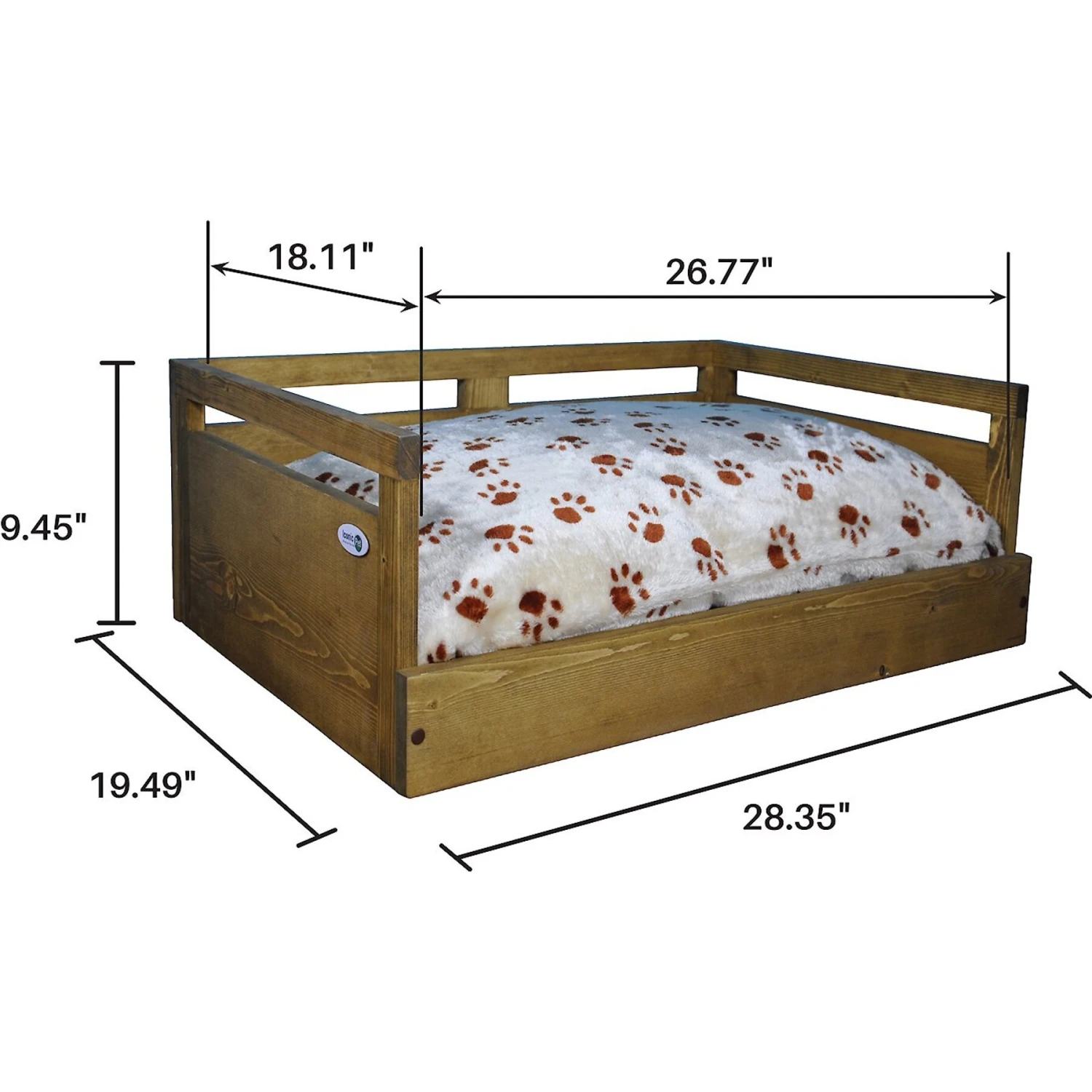 Iconic Pet Sassy Paws Wooden Sofa Cat & Dog Bed With Removable Cover - Image 4