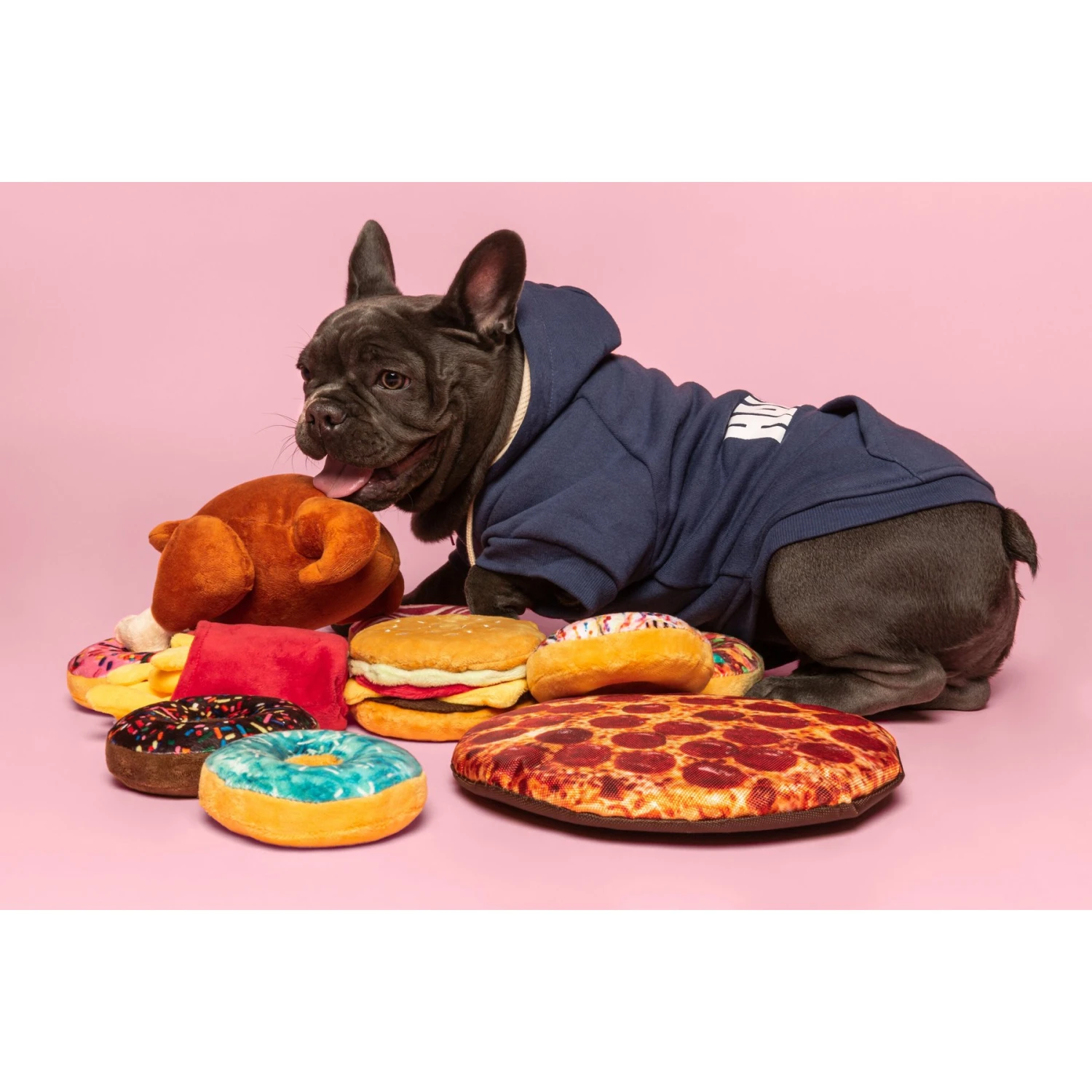 Fab Dog Box Of Pizzas Squeaky Stuffing-Free Plush Dog Toy - Image 4