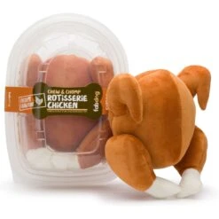 Fab Dog Rotisserie Chicken Squeaky Plush Dog Toy
