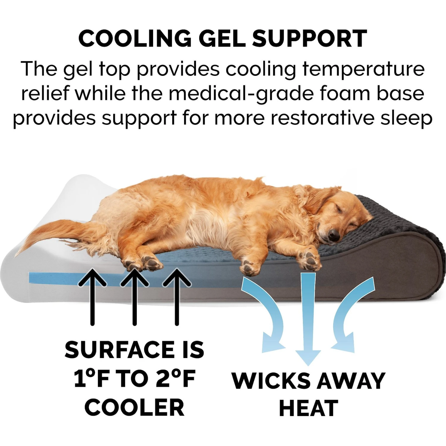 FurHaven Ultra Plush Luxe Lounger Cooling Gel Dog Bed With Removable Cover - Image 7