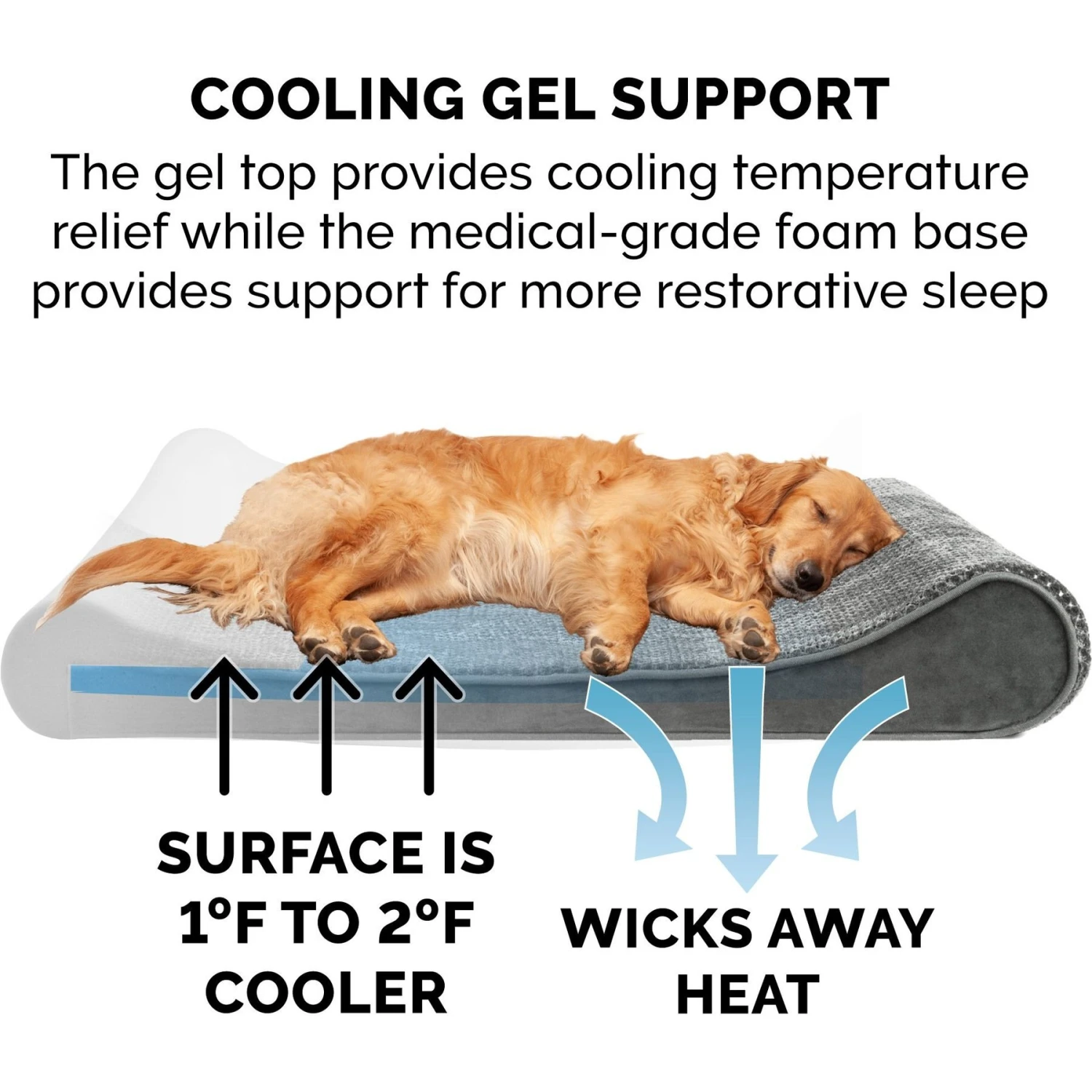 FurHaven Minky Plush Luxe Lounger Cooling Gel Dog Bed With Removable Cover - Image 6