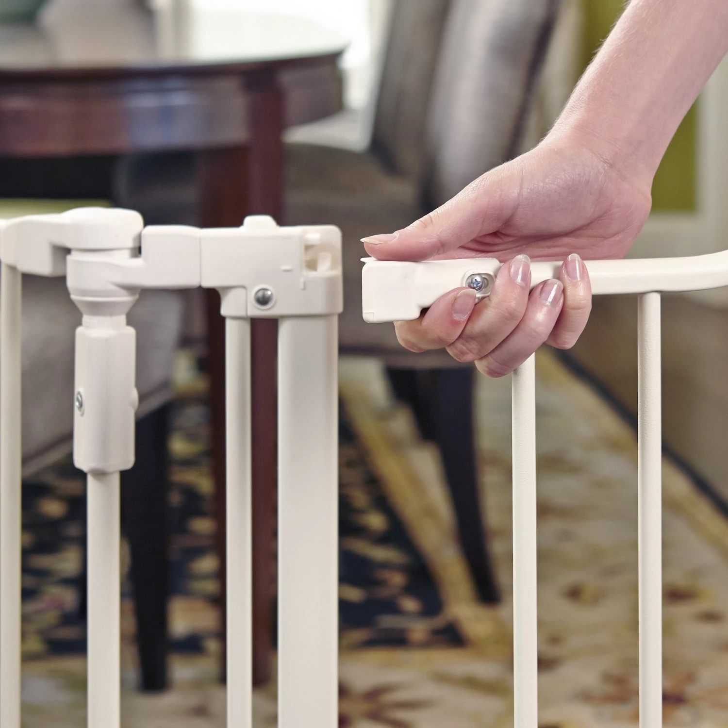 North States Deluxe Hardware Mount Dog Gate, White - Image 4