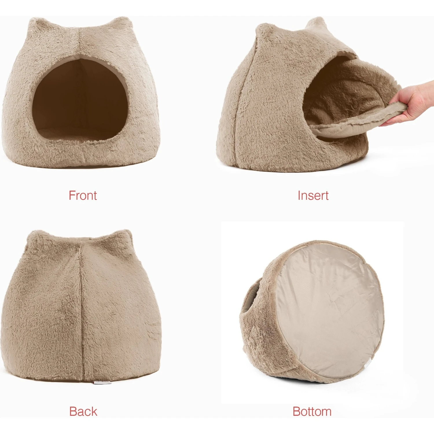 Best Friends By Sheri Meow Hut Covered Cat & Dog Bed - Image 3