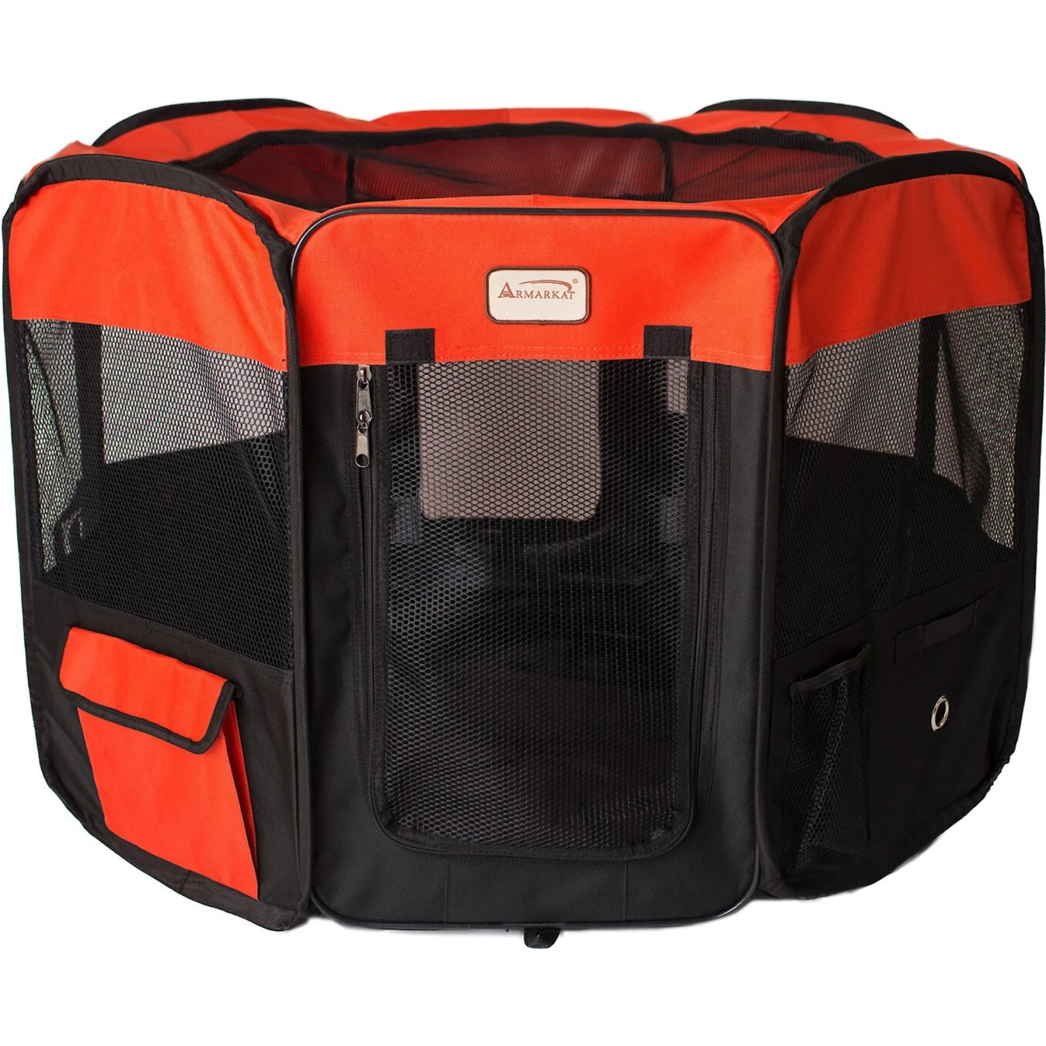 Armarkat Model PP002R Portable Soft-sided Dog & Cat Playpen, Black & Red - Image 5
