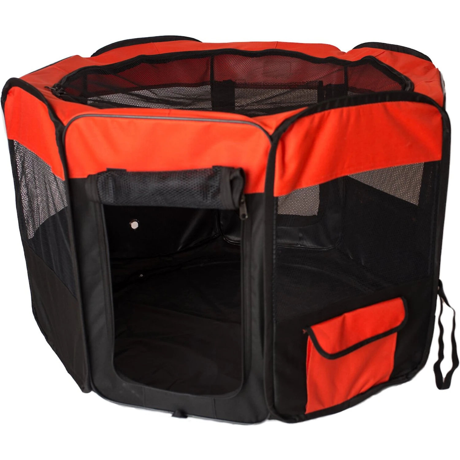 Armarkat Model PP002R Portable Soft-sided Dog & Cat Playpen, Black & Red - Image 7
