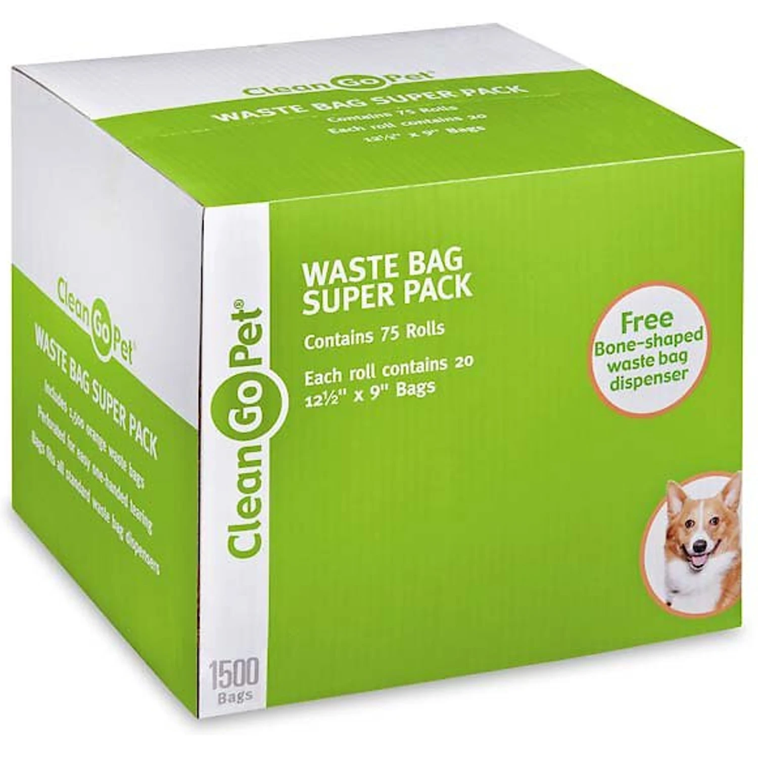 Clean Go Pet Waste Bag Super Pack Dog Poop Bags & Dispenser, 1500 Count - Image 2