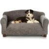 Club Nine Pets Traditional Chair Sofa Cat & Dog Bed, Charcoal