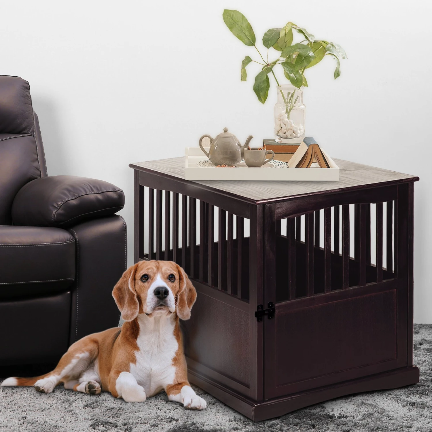 Casual Home End Table Dog Crate
