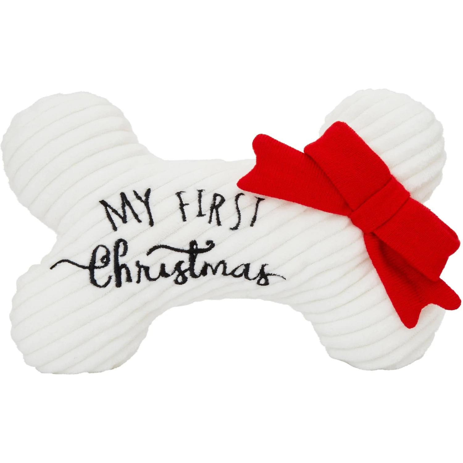 Frisco Holiday My First Christmas Bone Plush Squeaky Dog Toy - Image 4