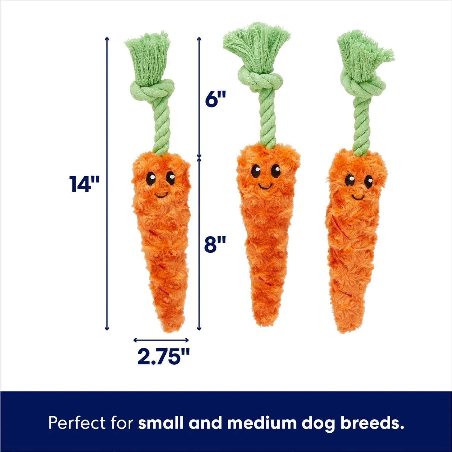 Frisco Easter Carrot Plush With Rope Dog Toy - Image 2