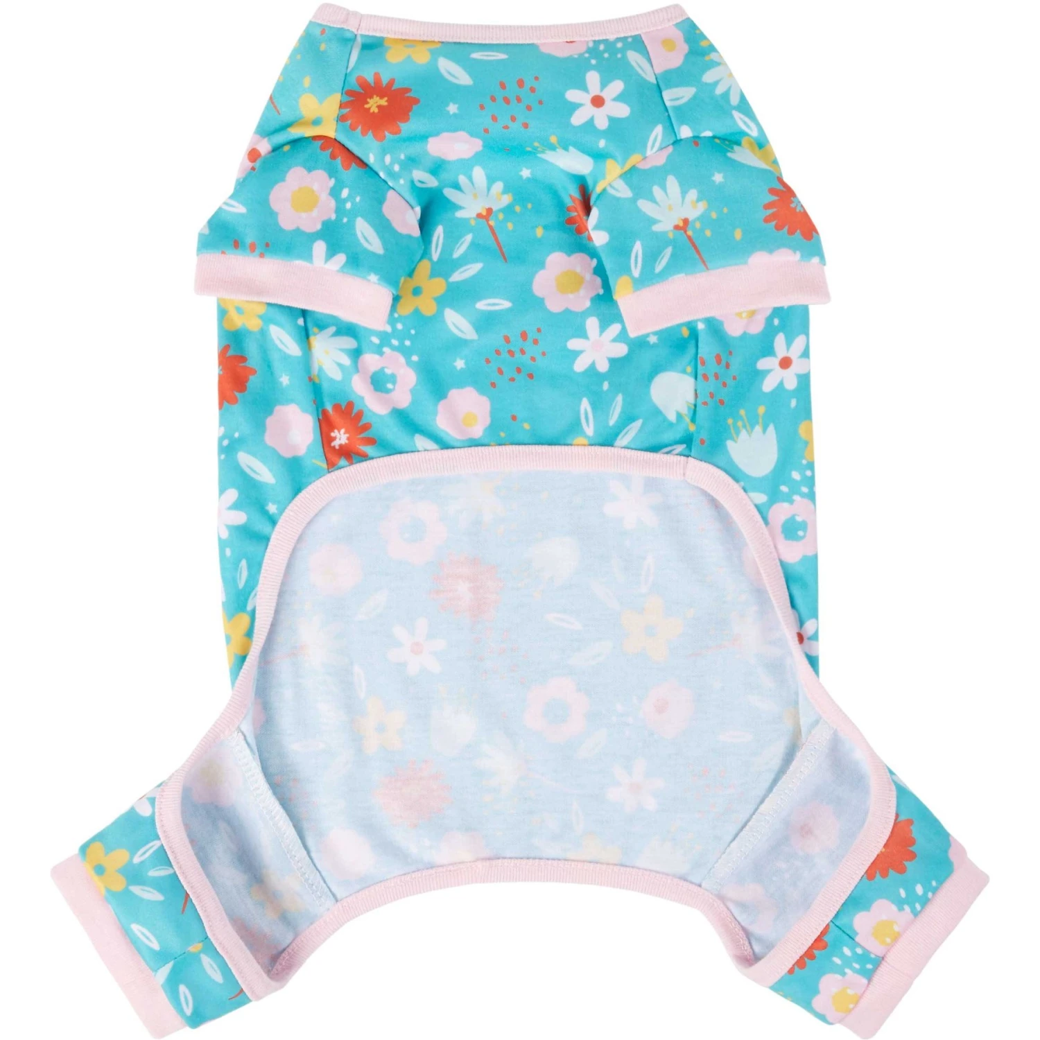 Frisco Teal Floral Dog & Cat Jersey PJs - Image 5