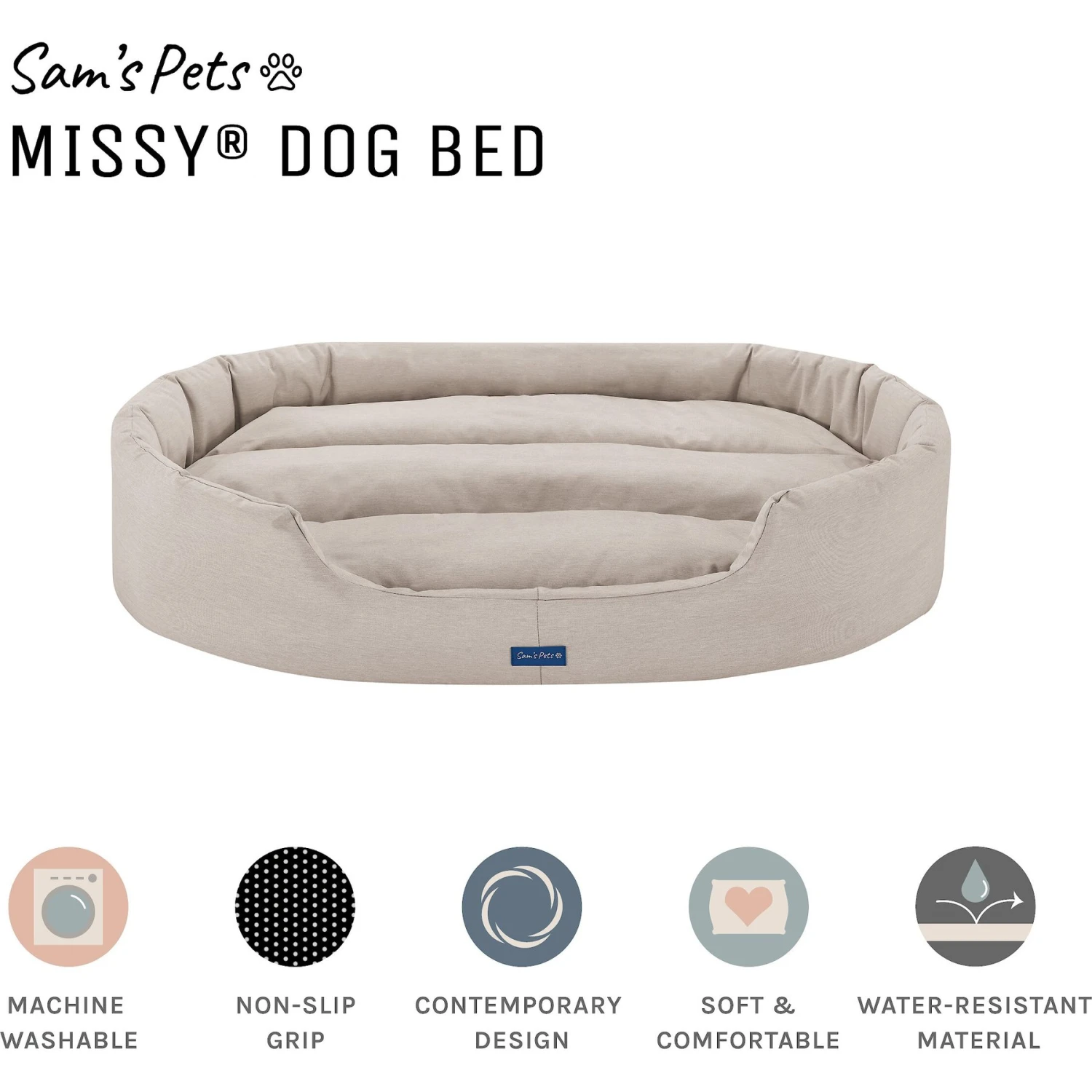 Sam's Pets Missy Round Dog Bed - Image 3