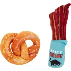 Frisco Road Trip Jerky & Pretzel Plush Squeaky Dog Toy, 2 Count