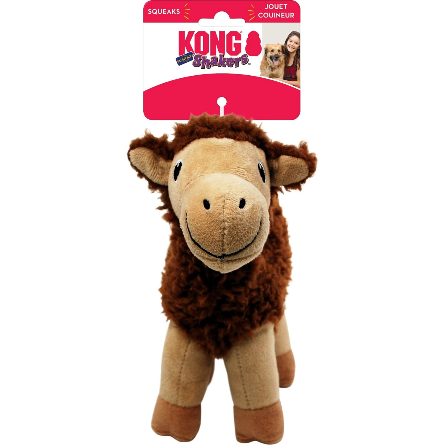 KONG Shakers Passports Camel Squeaky Plush Dog Toy, Medium - Image 4