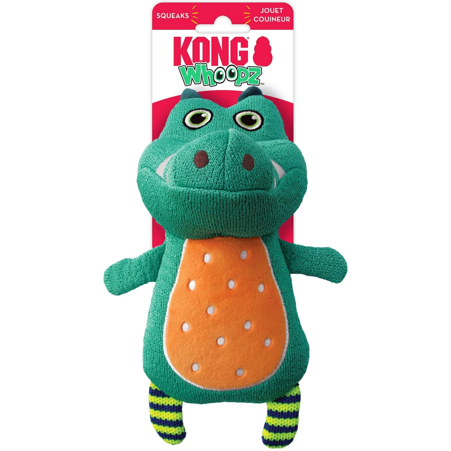 KONG Whoopz Gator Squeaky Plush Dog Toy - Image 4