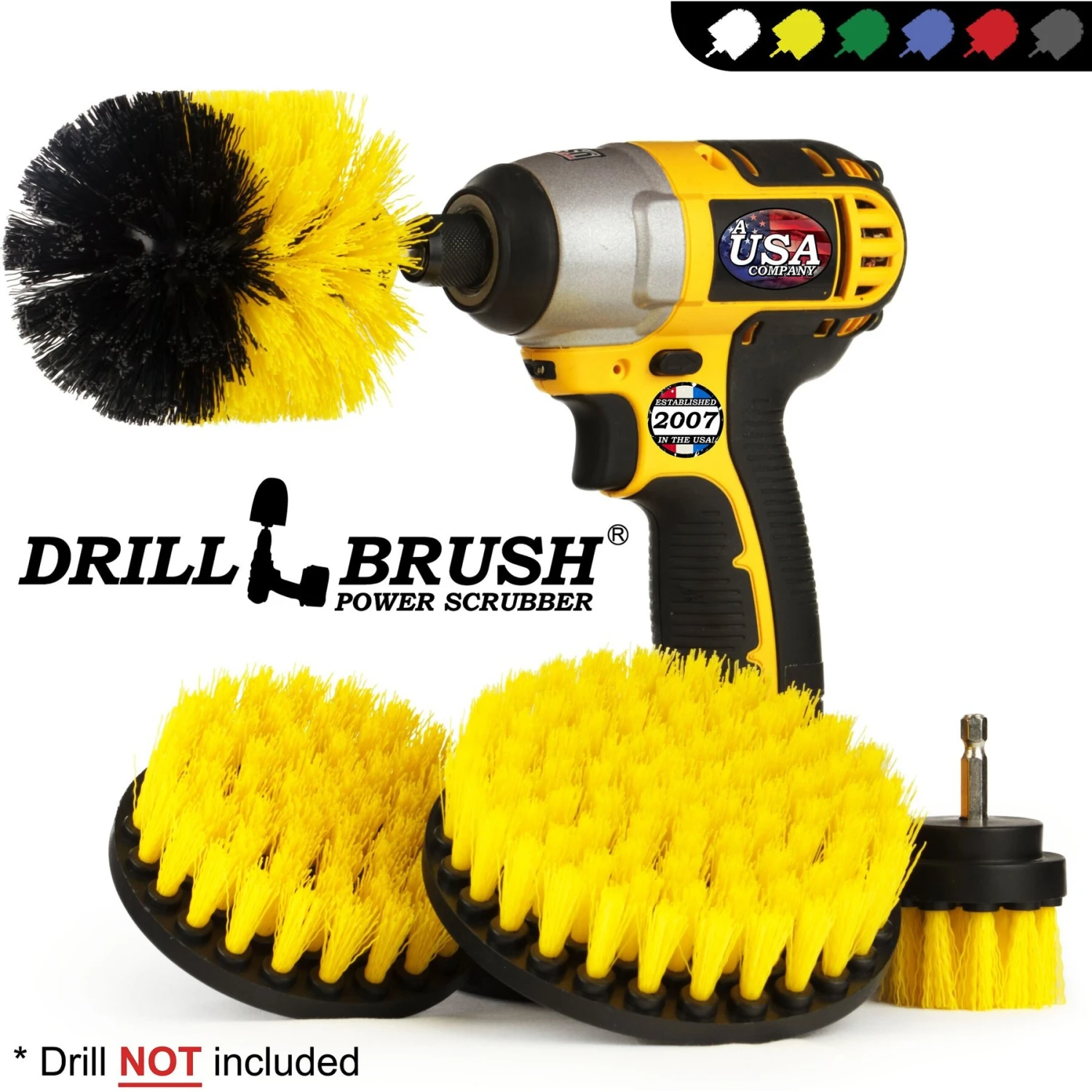 Drillbrush Power Scrubber 4-Piece Stiffness Pet Stain & Hair Removal Kit, Medium Bristle Drill Brush - Image 4