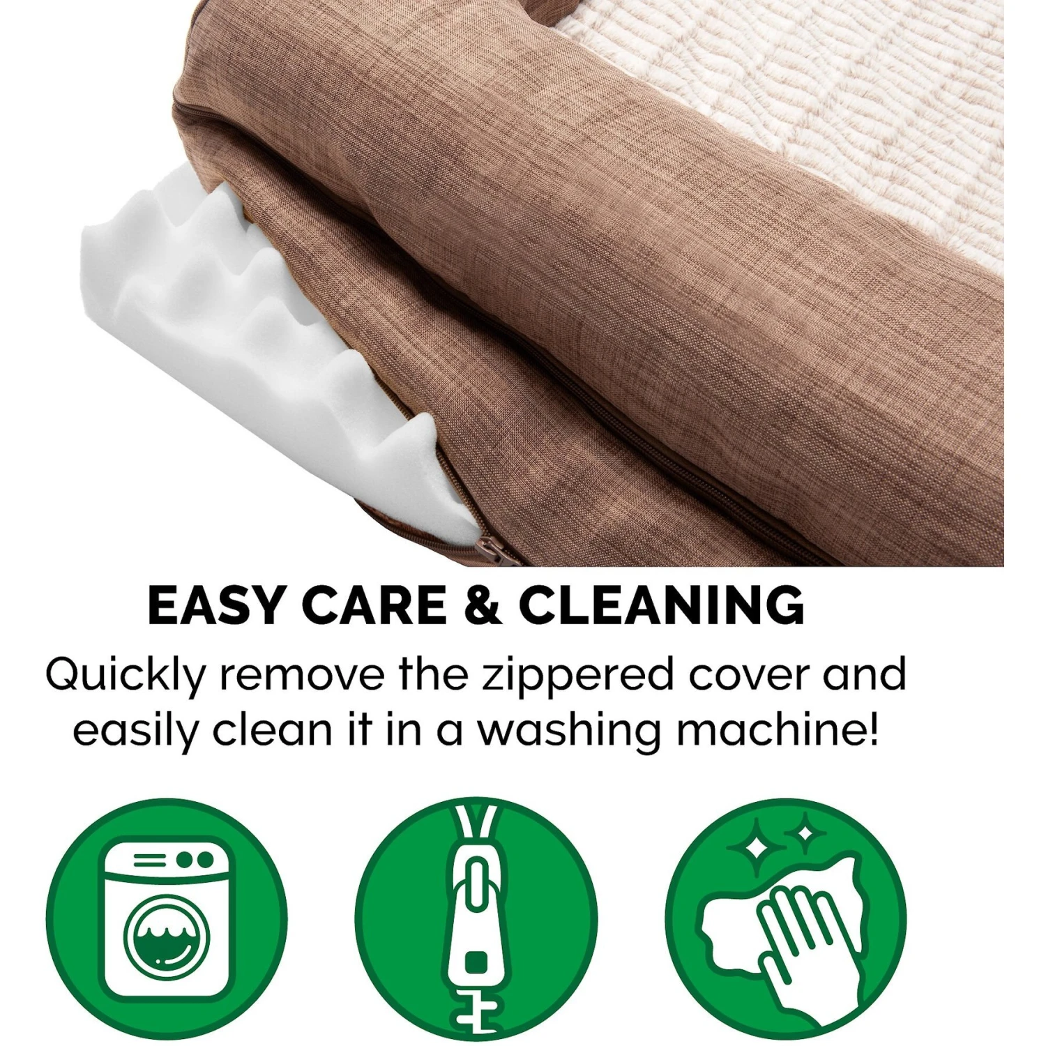 FurHaven Luxe Fur & Performance Linen Orthopedic Sofa Cat & Dog Bed With Removable Cover - Image 8