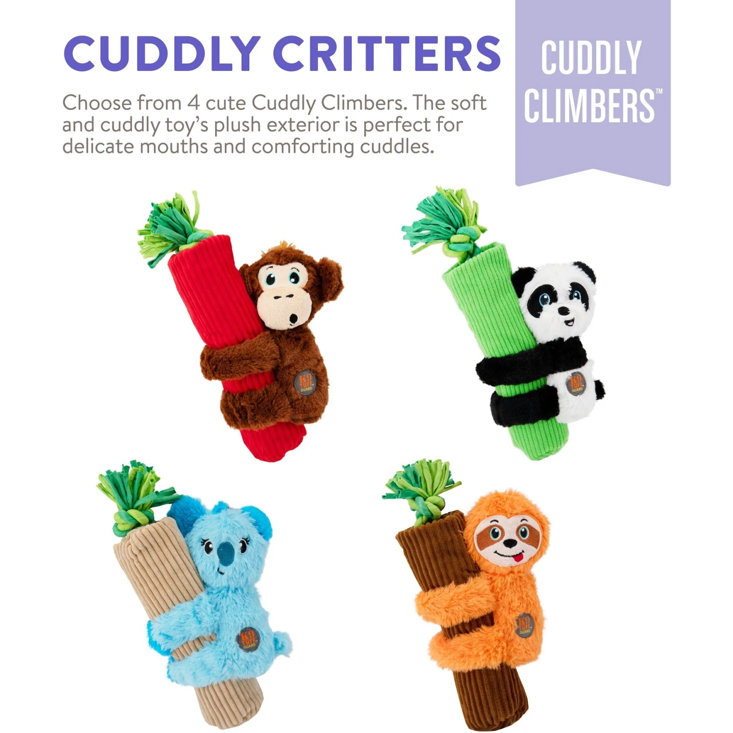 Charming Pet Cuddly Climbers Monkey Plush Dog Toy, Brown, Small - Image 5