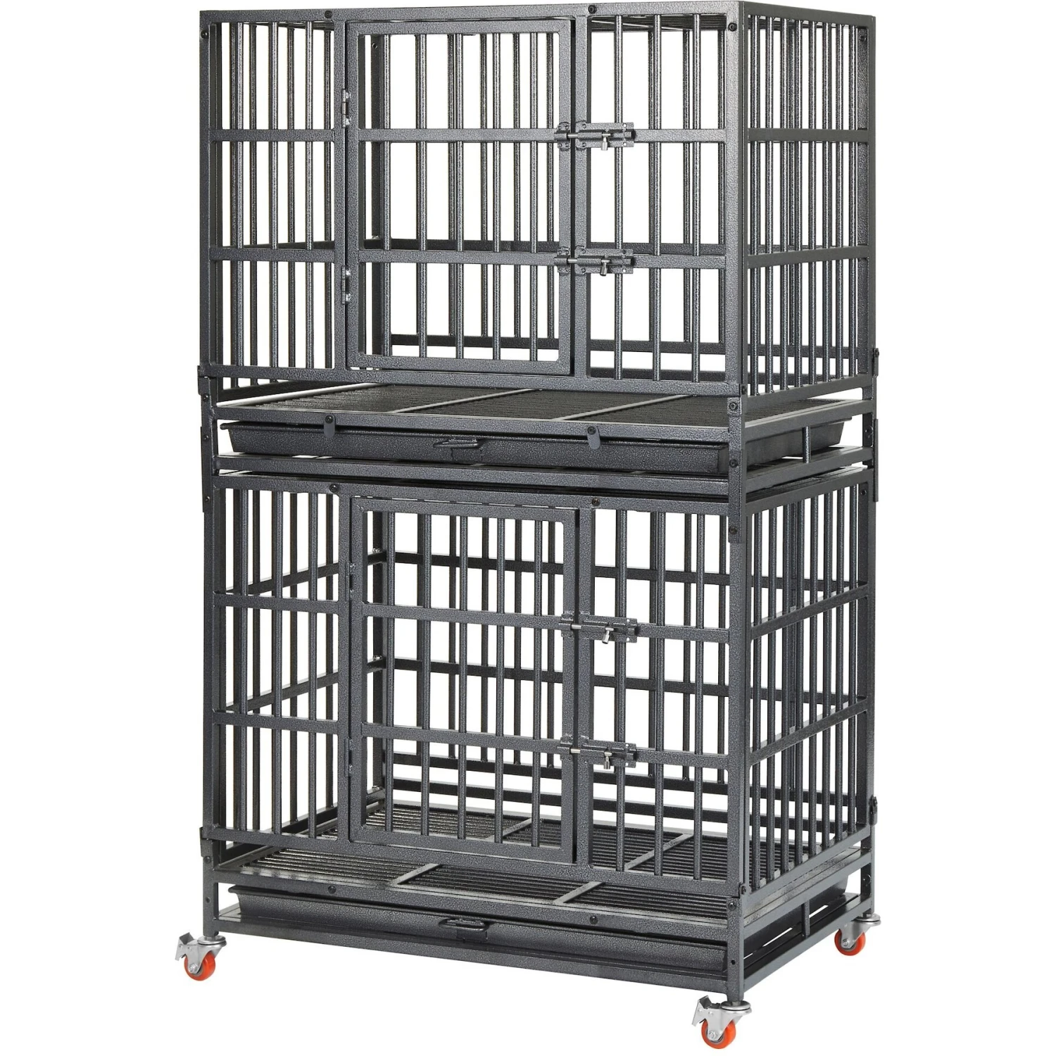 Frisco Ultimate Foldable & Stackable Heavy Duty Steel Metal Single Door Dog Crate - Image 5