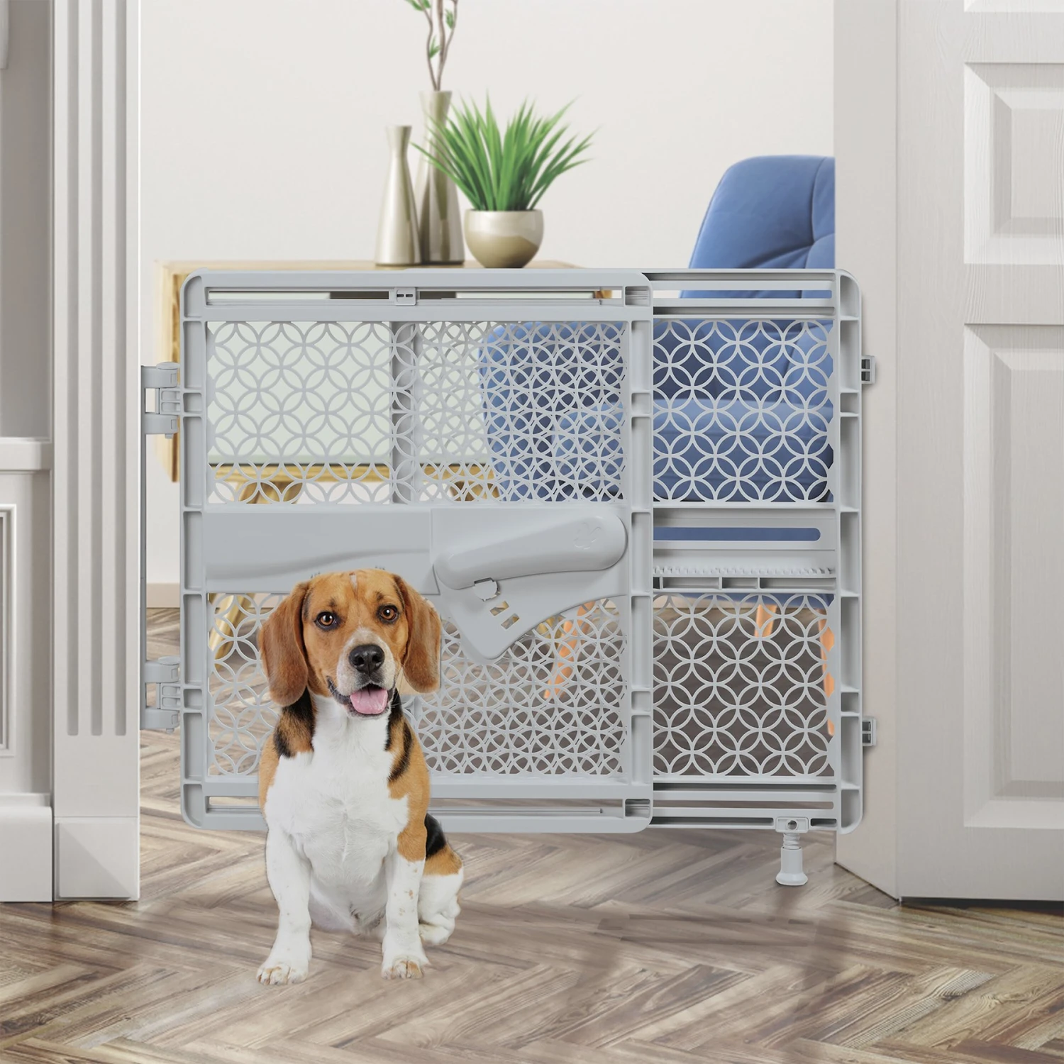 Summer Indoor & Outdoor Multi Function Walk-Thru Dog Gate