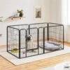Yaheetech Heavy Duty Wire Dog & Cat Playpen, Black