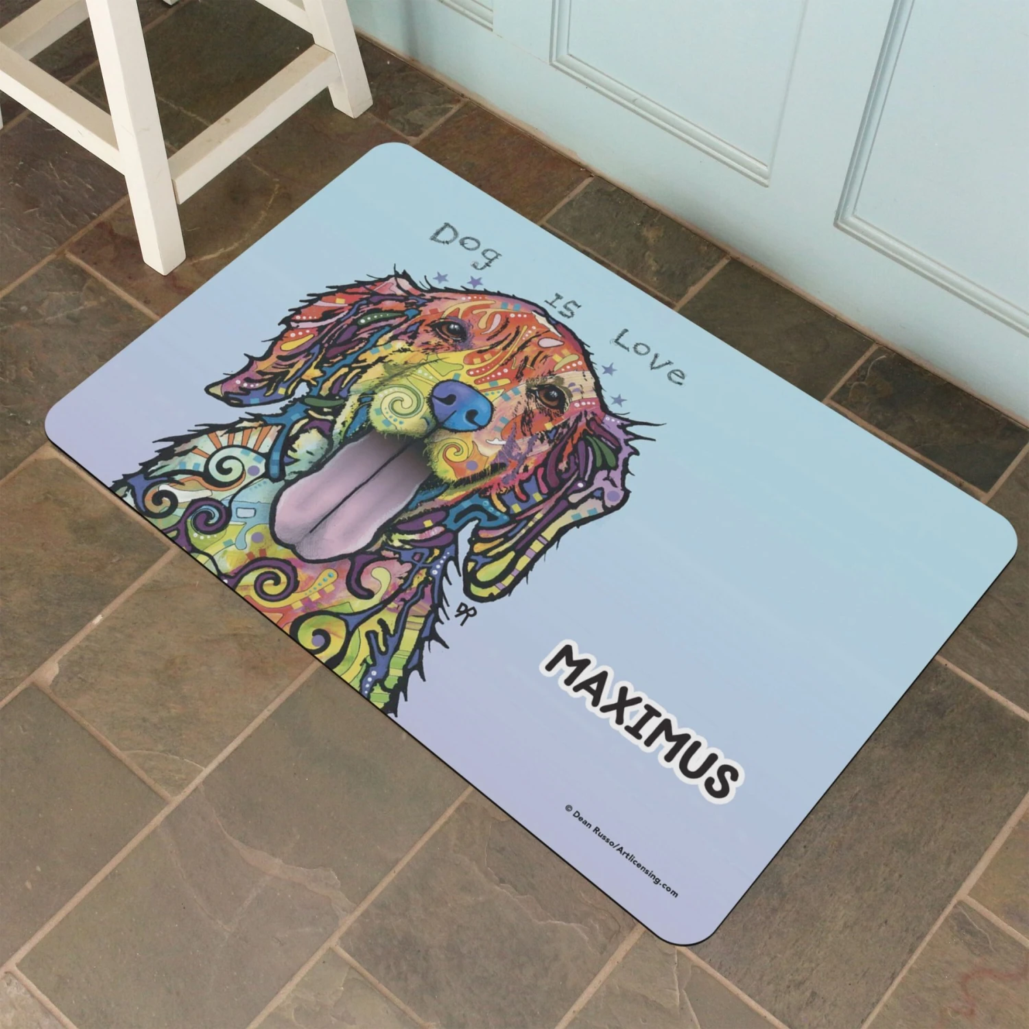Bungalow Flooring By Dean Russo Golden Retriever Personalized Floor Mat - Image 2