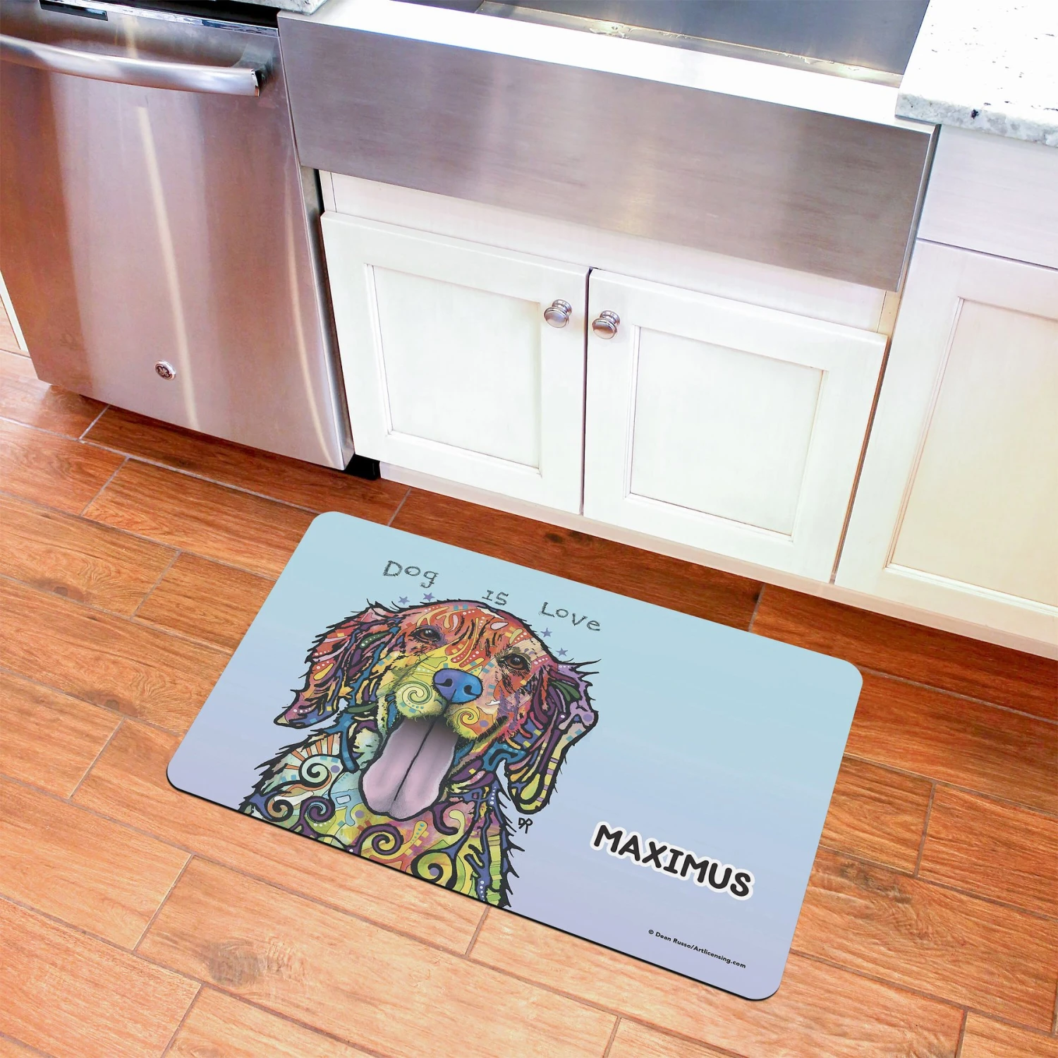 Bungalow Flooring By Dean Russo Golden Retriever Personalized Floor Mat - Image 3