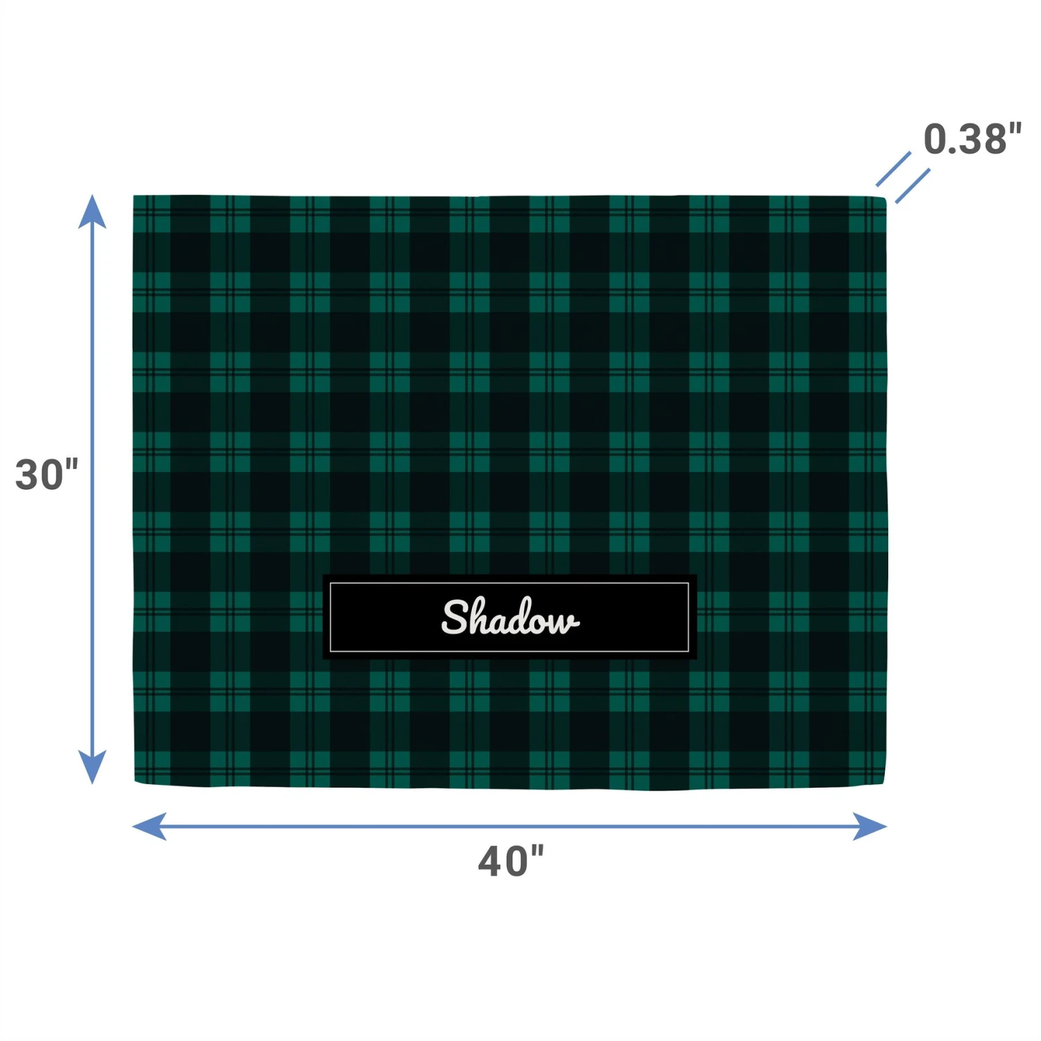 Frisco Personalized Plaid Sherpa Cat & Dog Blanket, 30" X 40" - Image 2